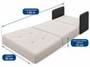 Ver imagem 6 de Puff Cama 3 em 1 Articulado Dobrável, Tamanho Solteiro Linho Champanhe