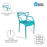 Cadeira Allegra Cozinha Sala Escritório Azul Turquesa - 6