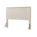 Ver imagem 2 de Cabeceira Cama Box King 1,93m Estofada Detalhe em Madeira Java Linho Crú