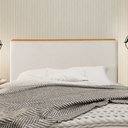 Ver imagem 1 de Cabeceira Cama Box King 1,93m Estofada Detalhe em Madeira Java Linho Crú