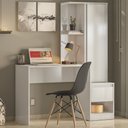 Ver imagem 1 de Bancada Office com Estante Walker Branco