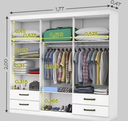 Ver imagem 2 de Guarda Roupa Casal com Espelho 6 Portas 4 Gavetas 177cm Hercúles Branco - Carioca Móveis