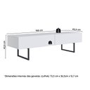 Ver imagem 3 de Rack para TV até 60 Polegadas MDF 160cm Pés em Aço Carbono 2 Gavetas