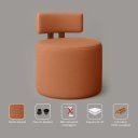 Ver imagem 6 de Kit 02 Poltronas Sala Orgânica Almyra - Tecido Boucle - Terracota