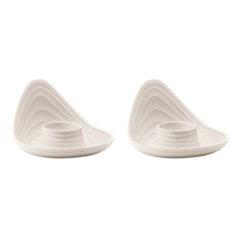 Conjunto de 2 Porta Ovos em Plástico 100% Pós Consumo 12.3x12xh7.3 Cm - Tierra - Branco Leite - Guzz