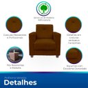 Ver imagem 7 de Sofá + 2 Poltrona para Sala de Estar Moderno Confortável Veneza Suede Cor:marrom