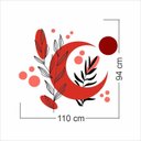 Ver imagem 5 de Adesivo Floral Boho Vermelho Estilo Nórdico 110x94 Minimalista Mod.05