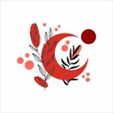 Ver imagem 4 de Adesivo Floral Boho Vermelho Estilo Nórdico 110x94 Minimalista Mod.05