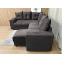 Ver imagem 2 de Sofá de Canto C/ Chaise - com 06 Lugares:marrom