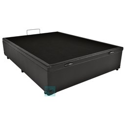 Cama box baú viúva corino preto + colchão castor premium tecnopedic 120x203 - 3