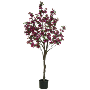 Planta Árvore Artificial Azaleia Pu C/pote X544 Fucsia 1,4m