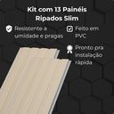 Ver imagem 4 de Kit 13 Painel Ripado Slim Pvc 20cm X 3m Revestimento