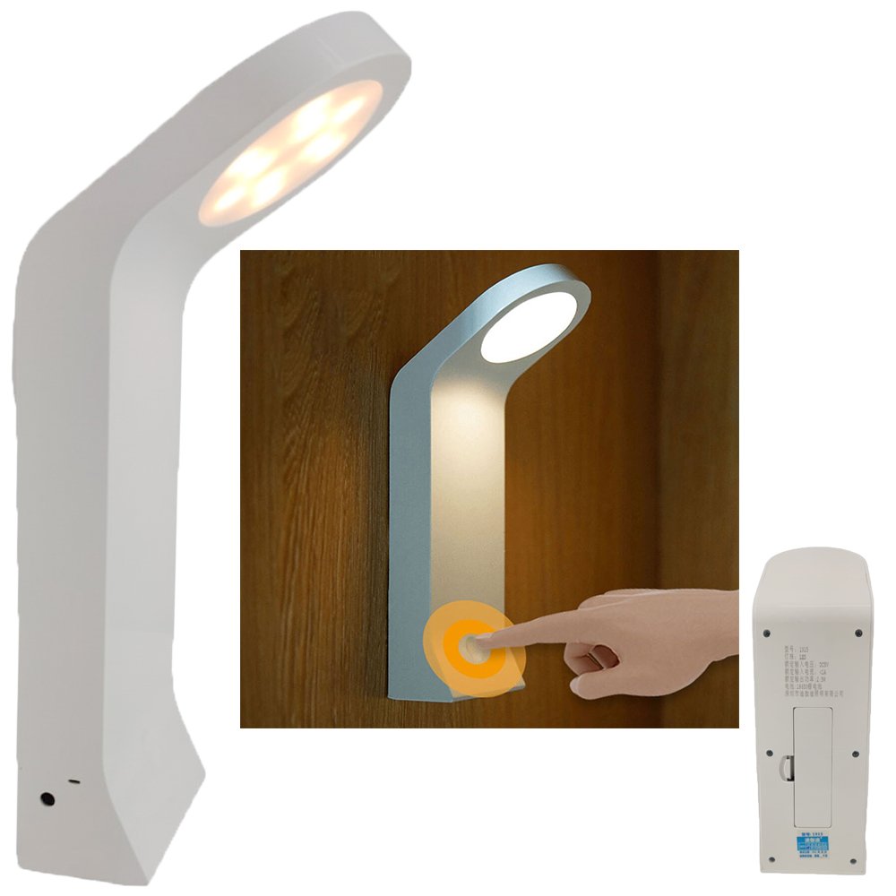 Luminária Touch LED Mesa Andarela Parede 3 Cores Sensível a Toque Portátil Escritório Casa Leitura