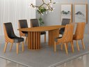 Ver imagem 7 de Conjunto Sala de Jantar Mesa Orgânica 200cm 6 Cadeiras Belle sem Tampo Vidro Cinamomo/Sintético Terr