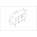 Ver imagem 3 de Balcão Buffet 2 Portas 2 Nichos Branco/Preto
