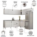 Ver imagem 3 de Armário de Cozinha Modulado de Canto 7 Peças Cp24 com Pia Inox Branco - Lumil Lumil Móveis