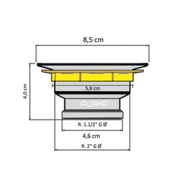 Válvula Pia Cozinha Americana Escoamento 3.1/2 Metal:Cromado - 7