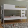 Cama Beliche Solteiro Mdf com Proteção Lateral e Escada:branca - 2