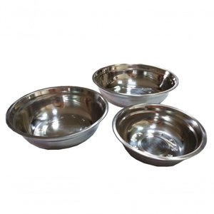 Kit Bacia Tigela Saladeira em Inox com 3 Peças Docesar