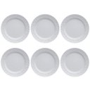 Ver imagem 1 de Jogo 6 Pratos Rasos Redondos 26,5cm em Porcelana com Relevo Tassel Germer Branco