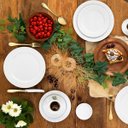 Ver imagem 4 de Jogo 6 Pratos Rasos Redondos 26,5cm em Porcelana com Relevo Tassel Germer Branco