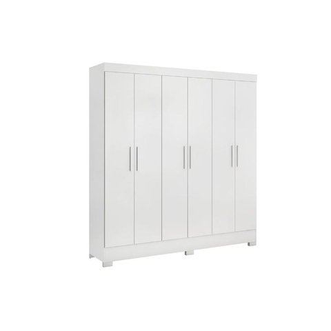 Guarda Roupa Casal 6 Portas e 3 Gavetas Prático Branco - Demóbile