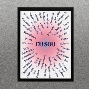 Quadro Lei da Atração - Afirmações Eu Sou 24x18cm:madeira Branca