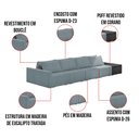 Ver imagem 3 de Sofá Ilha 4 Lugares Living 472cm Modulado Sala Lary Bouclê Azul/pu Pto K01 - D'Rossi