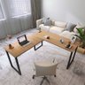 Mesa Em L 150x150 Escrivaninha Home Office Estilo Industrial ClickForte Marrom - 9