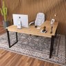 Mesa Em L 150x150 Escrivaninha Home Office Estilo Industrial ClickForte Marrom - 5
