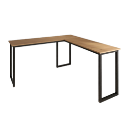 Mesa Em L 150x150 Escrivaninha Home Office Estilo Industrial ClickForte Marrom - 4