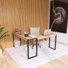 Mesa Em L 150x150 Escrivaninha Home Office Estilo Industrial ClickForte Marrom - 3