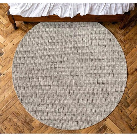 Tapete Redondo Sisal Sintético Natural Ø135cm Antiderrapante Fastlar Tapete Sisal