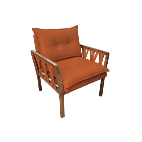 Poltrona Decorativa Luxo Safira Dora Bela Califónia 0126 Ferrugem