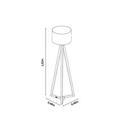 Luminária de Chão Tripé Classic com Cúpula Abajur Off White/nature - 5