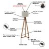 Luminária de Chão Tripé Classic com Cúpula Abajur Off White/nature - 6