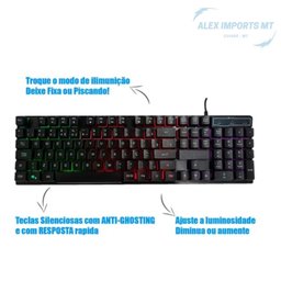 Teclado Gamer Tecrado Com Teclas Altas e Macias Para Pc - 3