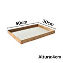 Ver imagem 3 de Bandeja Decorativa Espelhada Retangular de Madeira Premium