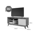 Ver imagem 4 de Rack Bancada P/tv até 55 Pol Grecia 100% Mdf C/ Nichos e Pés 154cm Cinamomo/off White - Permóbili