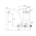 Ver imagem 3 de Torneira Filtro Cozinha Bica Móvel Parede ABS 1085 C-31 ¼ Vol
