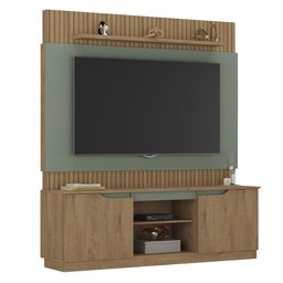 Home Painel Torino Sala para Tv 70 Polegadas com 2 Portas Canelato+3d/grafite/green - 2