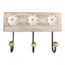 Ver imagem 1 de Cabideiro Toalheiro 3 Ganchos Madeira e Ferro Artesanal Cor Branco