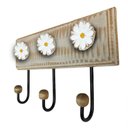 Ver imagem 2 de Cabideiro Toalheiro 3 Ganchos Madeira e Ferro Artesanal Cor Branco