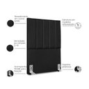 Ver imagem 3 de Cabeceira Estofada Solteiro Carla 90 Cm Corino Preto