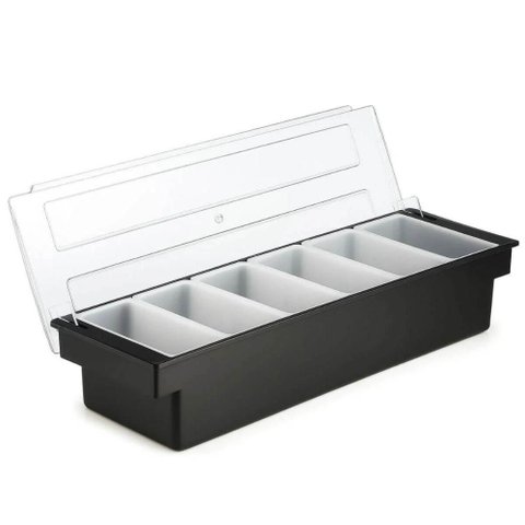 Kit 2 Porta Condimentos Profissional 6 Divisórias Weck Organizador Frutas Especiarias Bar