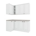 Ver imagem 2 de Lavanderia Modulada 05 Peças 100% MDF com Balcão e Aéreo Canto Reto e Tampo Branco HP/Calcare Emilly