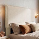 Ver imagem 2 de Cabeceira para Cama Box King Size Virella 195cm Moderna com Frame Linho Bege Claro - Desk Design