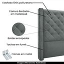 Ver imagem 3 de Cabeceira Decorativa King Size 2,19M Loewe Veludo Cinza - Gran Belo