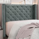 Ver imagem 5 de Cabeceira Decorativa King Size 2,19M Loewe Veludo Cinza - Gran Belo