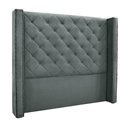 Ver imagem 1 de Cabeceira Decorativa King Size 2,19M Loewe Veludo Cinza - Gran Belo